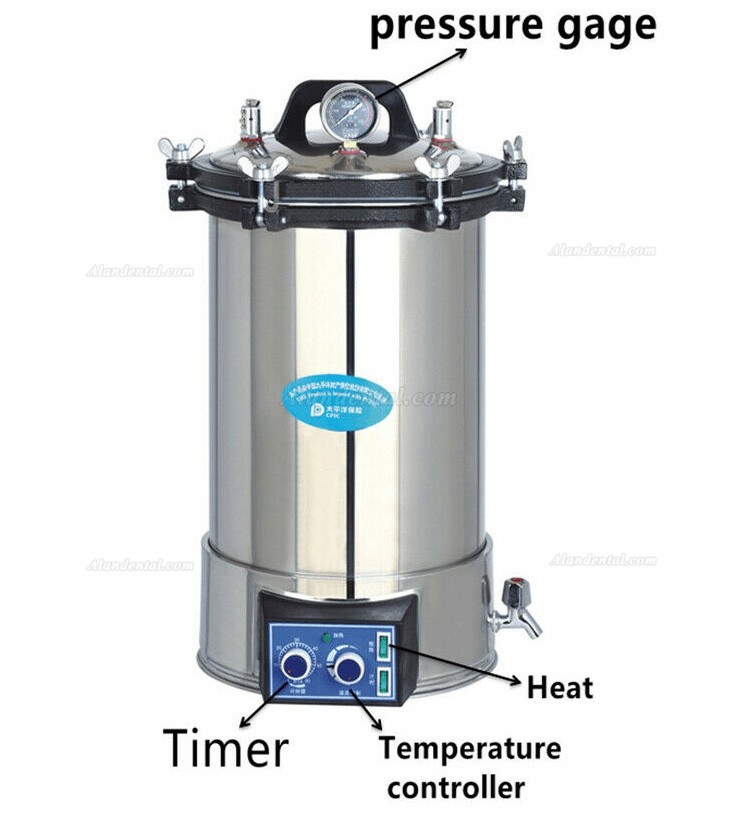 18L/24L Portable Autoclave Sterilizer Stainless Steel Steam Sterilizer YX-18/24LDJ